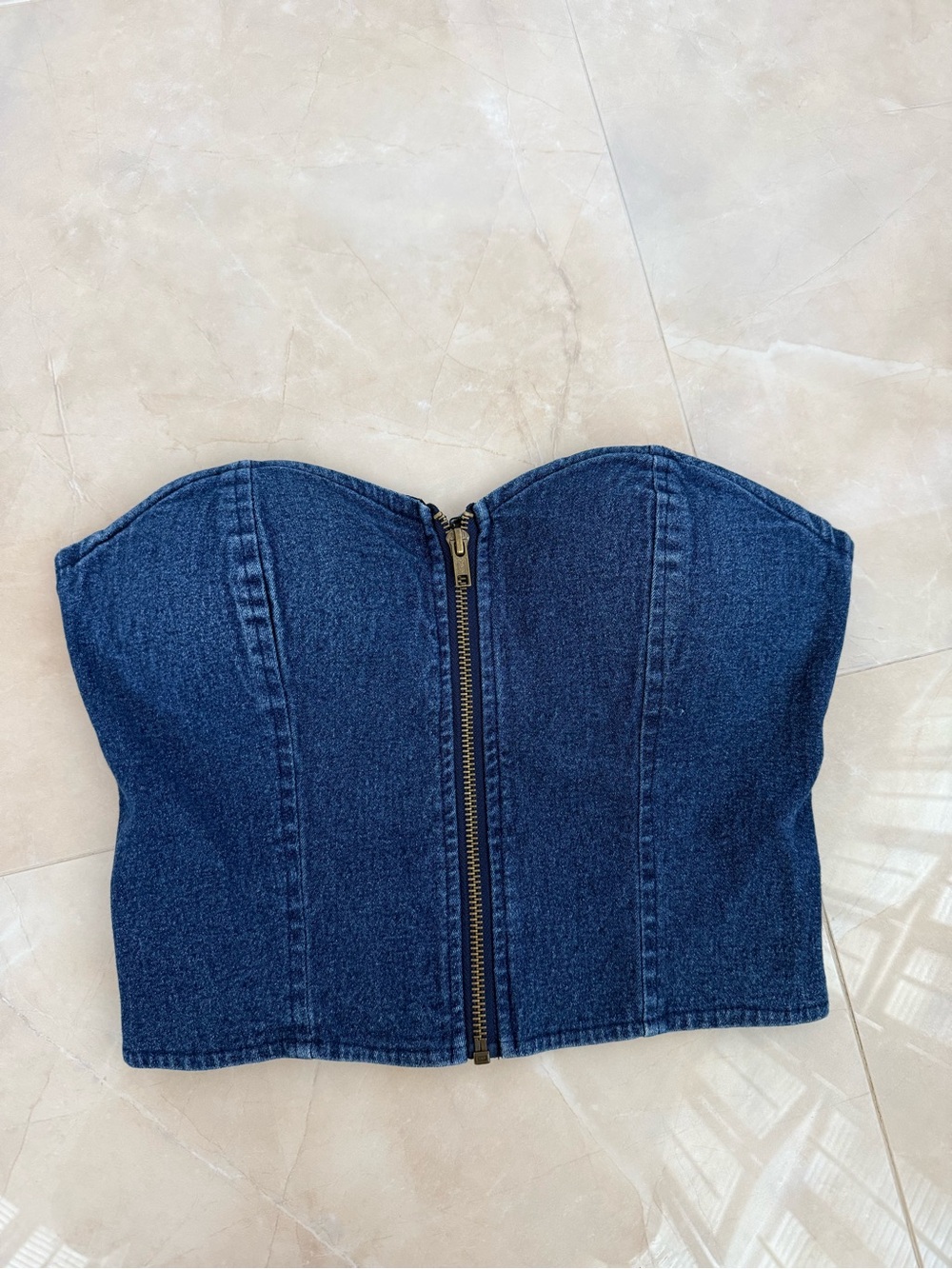 Charlotte Russe denim zipper top